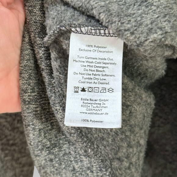 Eddie Bauer Radiator 1/4 Snap Mock Pullover Sweater Fleece Mens L Gray Heather - Picture 5 of 8